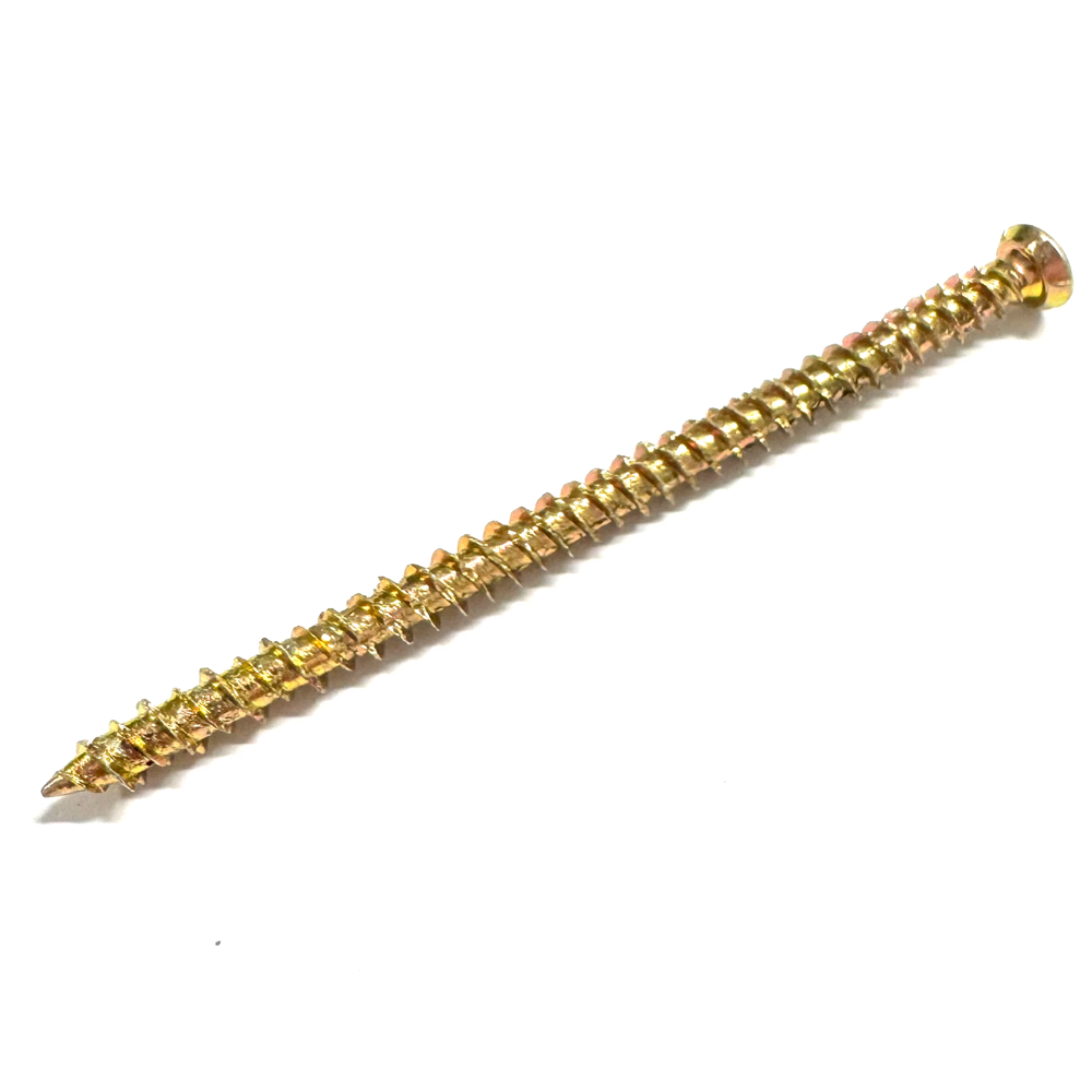Heifix Carbon Steel Zinc-Plated Concrete Screws - FREE T30 Torx Bit Included - Flat Countersunk Head with Locking Ribs, Deep High/Low Thread for Maximum Hold