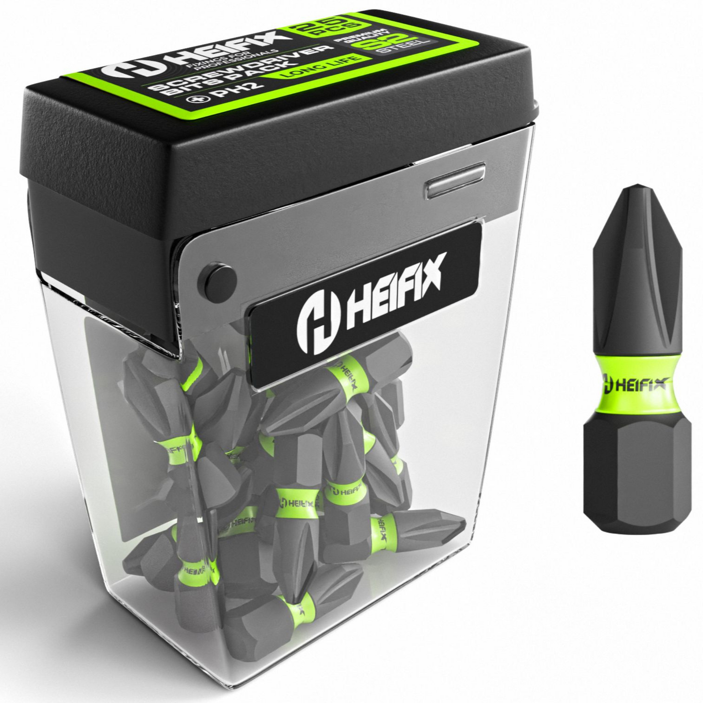 Heifix Impact Screwdriver Drill Screw Bit Sets PZ2 PH2 TicTac Box