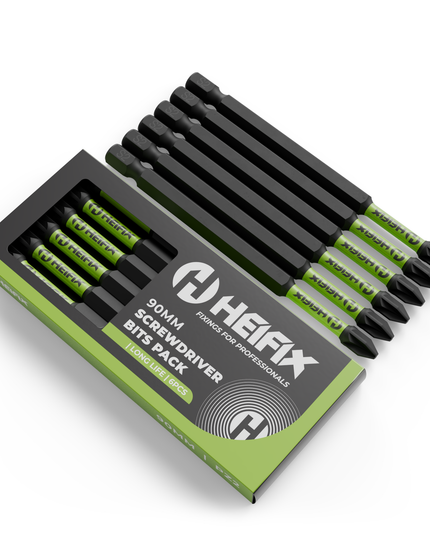 90mm PH2 Impact Long Screwdriver Bit Set (Magnetic) – Eco Storage Box – Heifix
