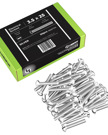 Heifix M3.5 Long Electrical Screws for Light Switches & Plug Sockets