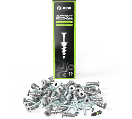 HEIFIX heavy-duty drywall anchors and screws with packaging - Heifix
