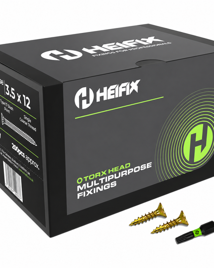 Multipurpose Wood Screws (TORX, Double Countersunk)‚ Free Screw Bit Included‚ Heifix