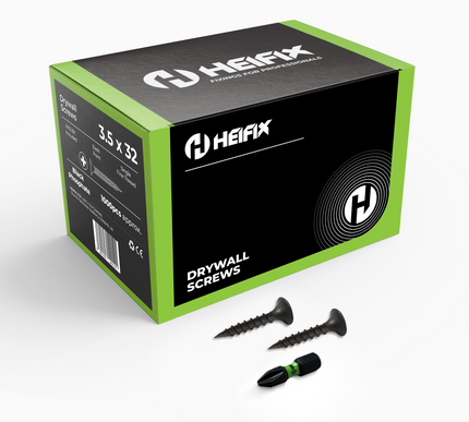 Drywall Plasterboard Screws – Free PH2 Screw Bit Included – Heifix