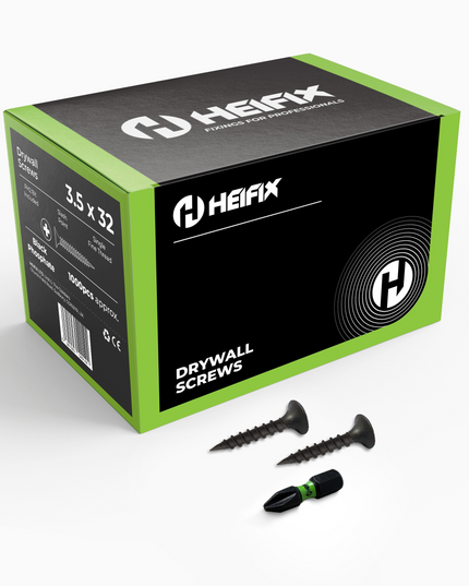 Drywall Plasterboard Screws – Free PH2 Screw Bit Included – Heifix