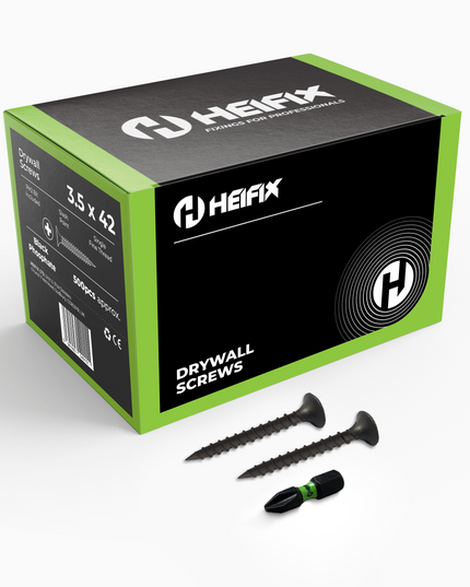 Drywall Plasterboard Screws – Free PH2 Screw Bit Included – Heifix