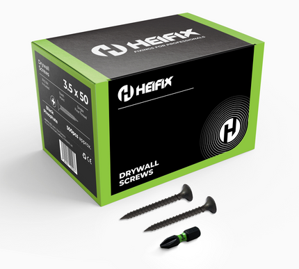 Drywall Plasterboard Screws – Free PH2 Screw Bit Included – Heifix