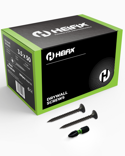 Drywall Plasterboard Screws – Free PH2 Screw Bit Included – Heifix