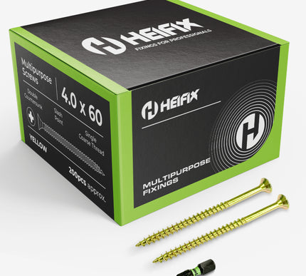 HEIFIX screw packaging with screws displayed- Heifix
