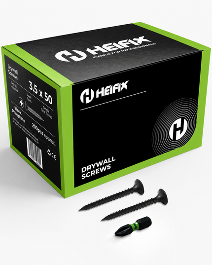 Drywall Plasterboard Screws – Free PH2 Screw Bit Included – Heifix