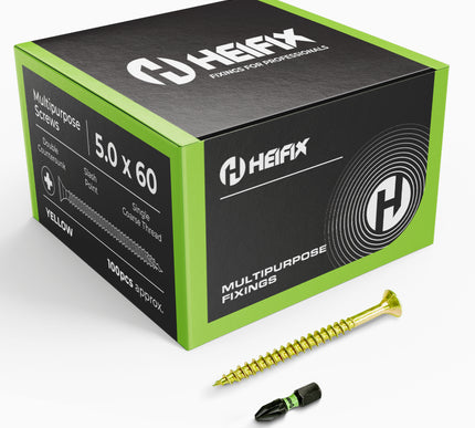 HEIFIX screw packaging with a screw displayed in front- Heifix