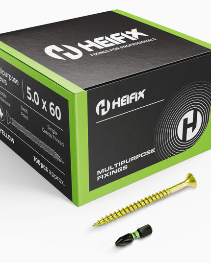HEIFIX screw packaging with a screw displayed in front- Heifix