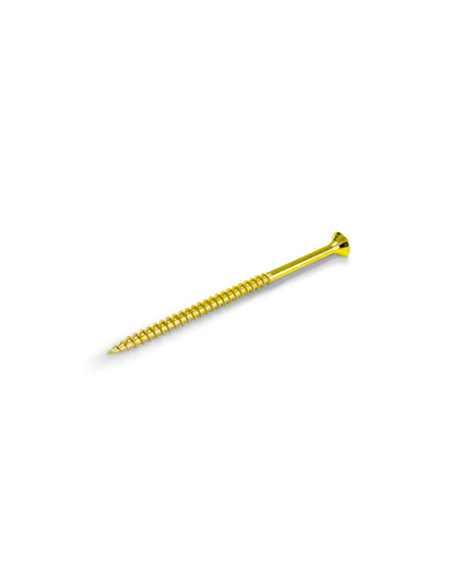 Yellow screw on a white background