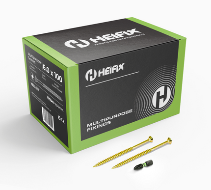 Multipurpose Wood Screws (Pozi, Double Countersunk) – Free Screw Bit Included – Heifix