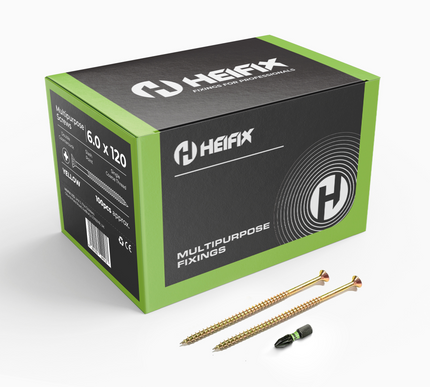 Multipurpose Wood Screws (Pozi, Double Countersunk) – Free Screw Bit Included – Heifix