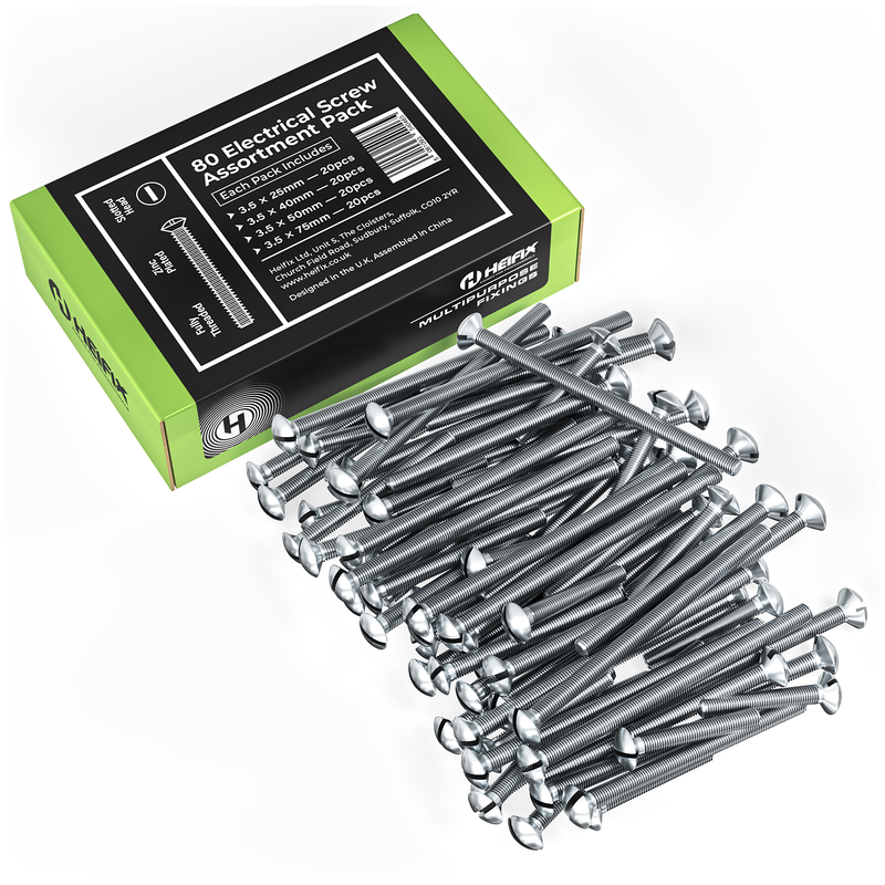 Electrical Screw Assortment Set - M3.5 x 25-75mm (Eco Storage Box) – 80pcs