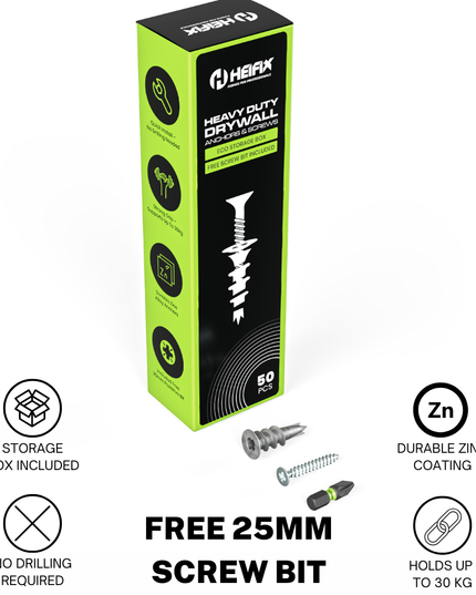 HEXAX heavy-duty drywall screw packaging - Heifix