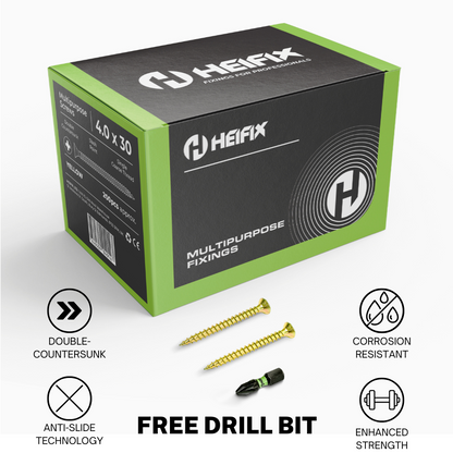 Heifix Multi-Purpose Wood Screws 4.0 x 60mm