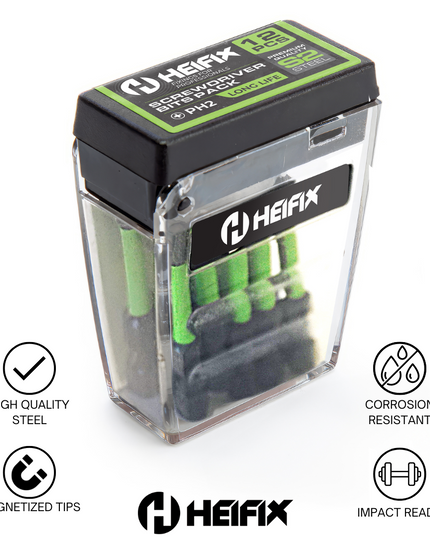 PH2 Impact Screwdriver Bit Set 50mm (Magnetic) – 12 Pack – Heifix