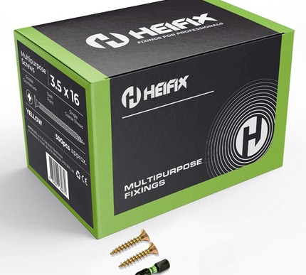 HEIFIX multipurpose fixings packaging with screws- Heifix