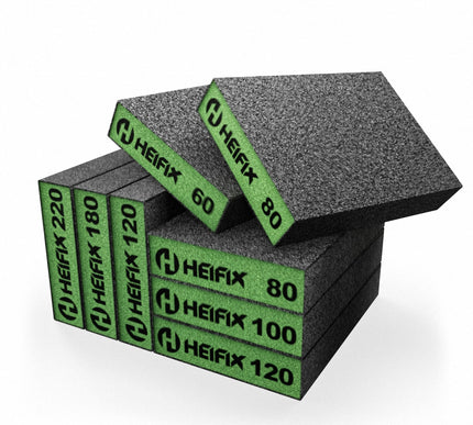 Set of sanding blocks with green labels- Heifix