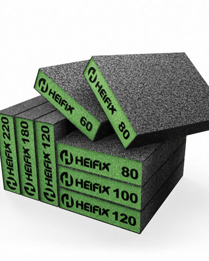 Set of sanding blocks with green labels- Heifix