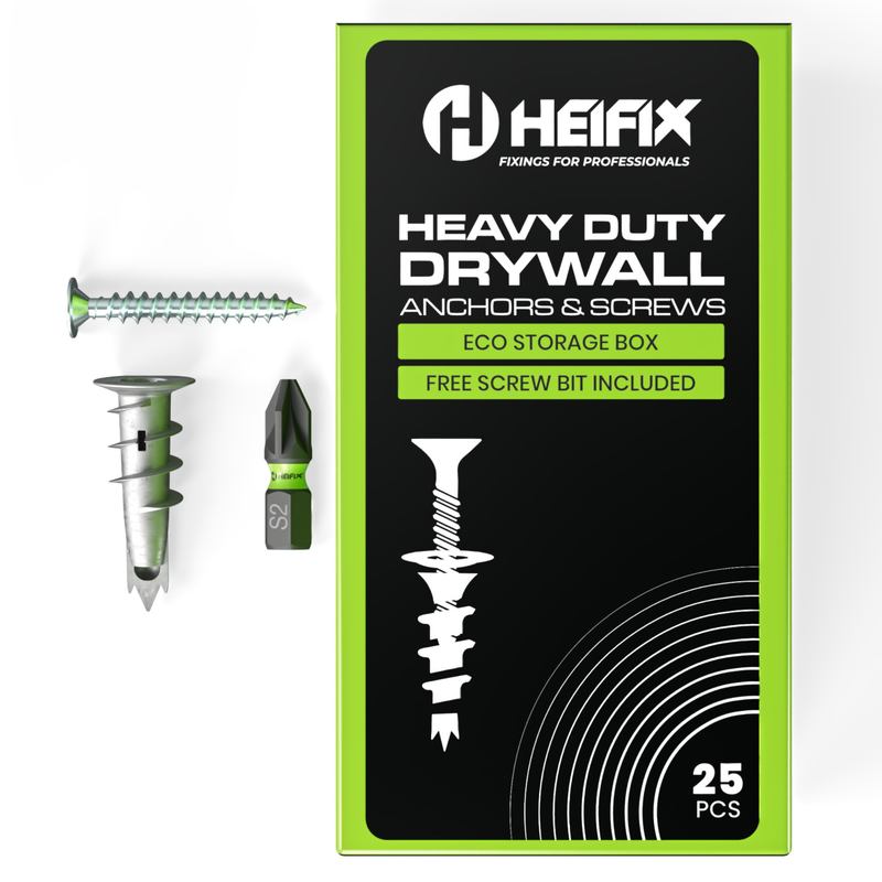 Plasterboard Fixings In Eco Storage Box - Free Screw Bit Included - Heifix – 25
