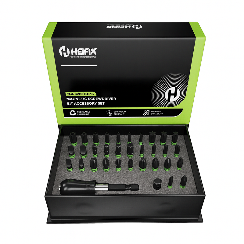 34 Piece Professional Magnetic Screwdriver Bit Set (Eco Storage Box) – Heifix – Default Title