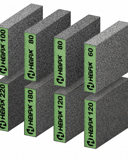 Set of sanding blocks with varying grit numbers