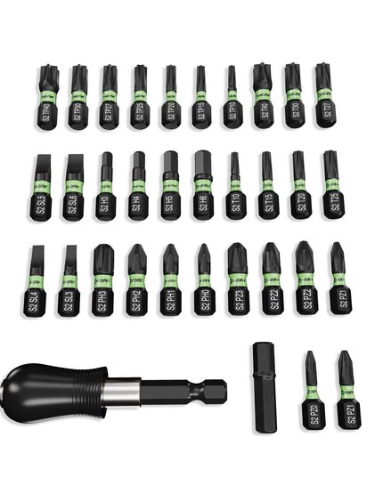 34 Piece Professional Magnetic Screwdriver Bit Set (Eco Storage Box) – Heifix
