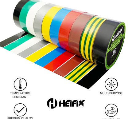 Colorful rolls of HEIFIX tape - Heifix
