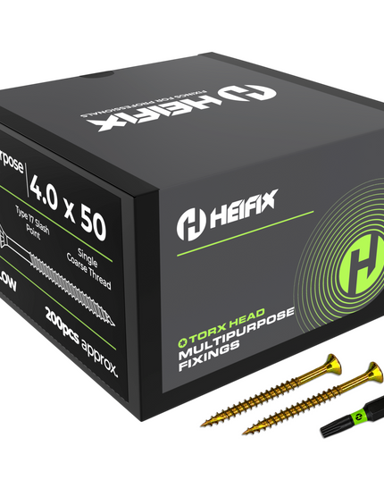 Multipurpose Wood Screws (TORX, Double Countersunk)‚ Free Screw Bit Included‚ Heifix
