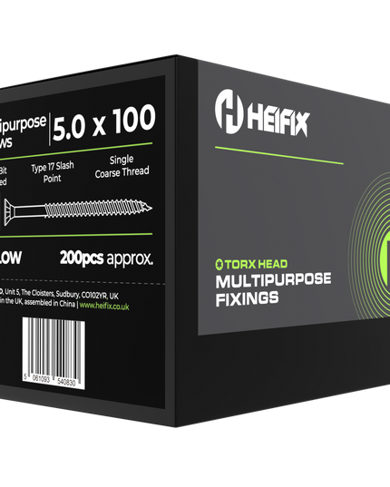 Multipurpose Wood Screws (TORX, Double Countersunk)‚ Free Screw Bit Included‚ Heifix