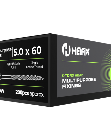 Multipurpose Wood Screws (TORX, Double Countersunk)‚ Free Screw Bit Included‚ Heifix
