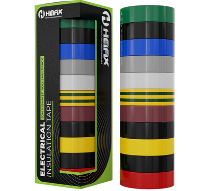 Electrical insulation tape with colorful stripes and packaging .