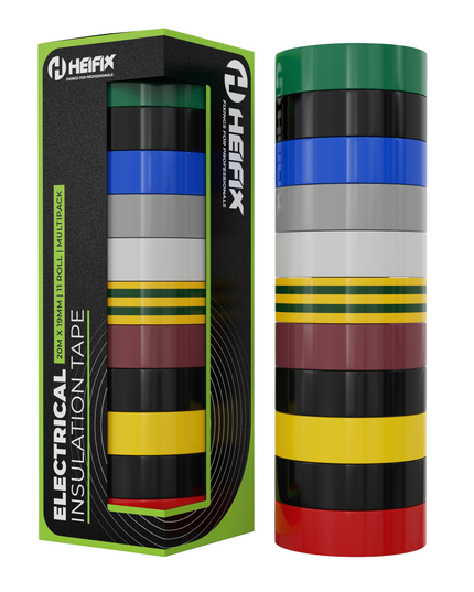 Electrical insulation tape with colorful stripes and packaging .