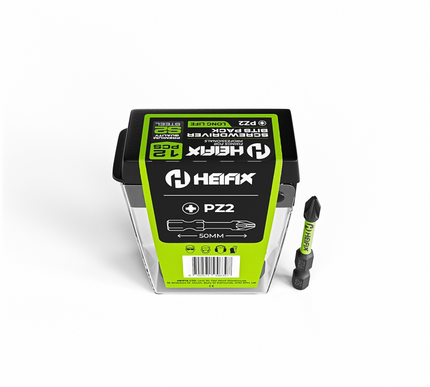 PZ2 Impact Screwdriver Bit Set 50mm (Magnetic) – 12 Pack – Heifix