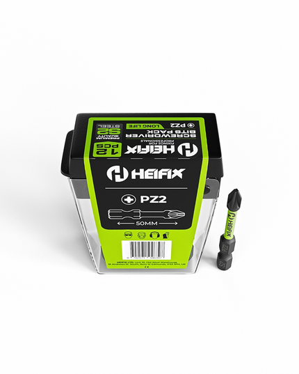 PZ2 Impact Screwdriver Bit Set 50mm (Magnetic) – 12 Pack – Heifix