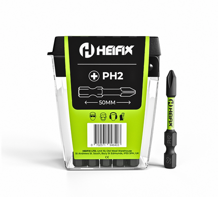 PH2 Impact Screwdriver Bit Set 50mm (Magnetic) – 12 Pack – Heifix