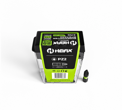 PZ2 Impact Screwdriver Bit Set 25mm (Magnetic) – 25 Pack – Heifix