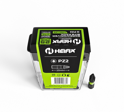 PZ2 Impact Screwdriver Bit Set 25mm (Magnetic) – 25 Pack – Heifix