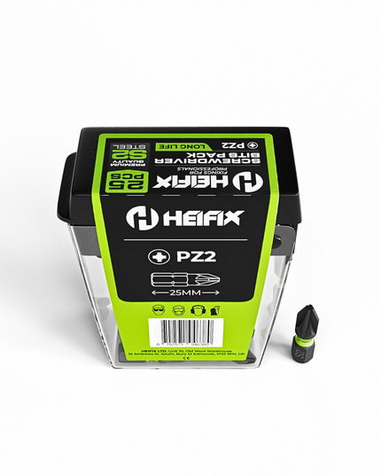 PZ2 Impact Screwdriver Bit Set 25mm (Magnetic) – 25 Pack – Heifix